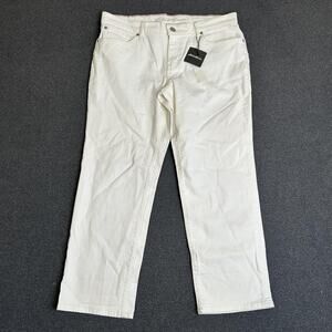 Eddie Bauer Boyfriend Crop Jeans Womens 10 White Mid Rise Relaxed Stretch Denim